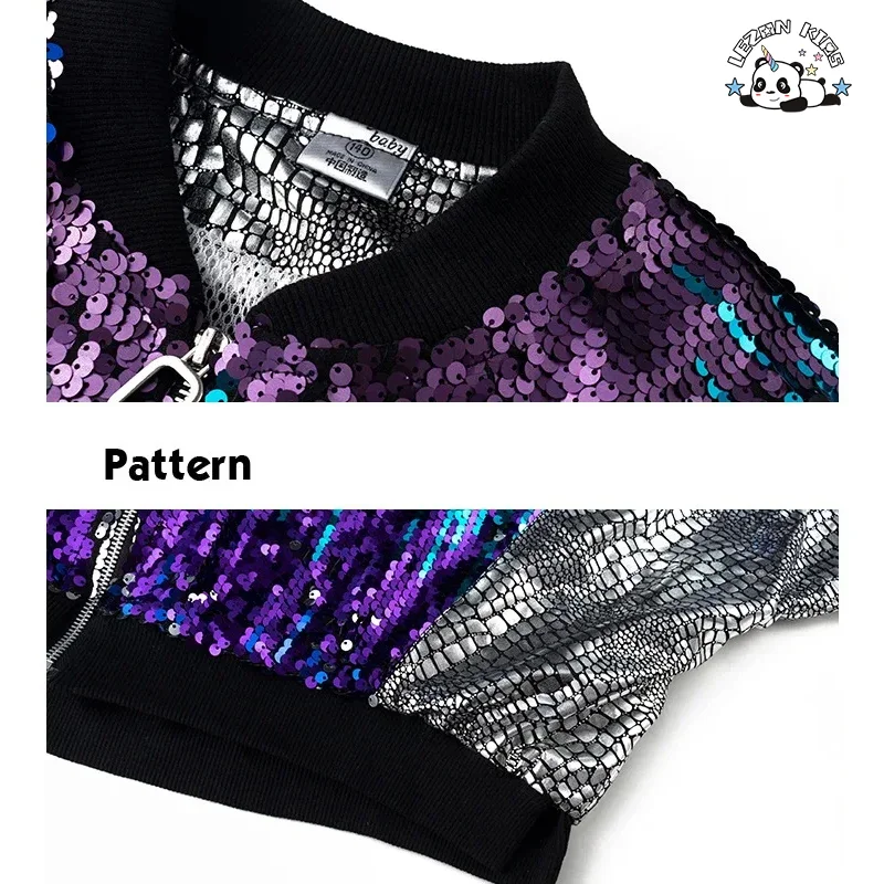 LEZONKIDS - Jazz Dance Hip Hop Sequined Dance Performance Costume Kids Two Piece Sets Custom Boys Clothing Sets